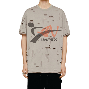 เสื้อยืดผู้ชายผ้าคอตตอนผสมแบบสั่งทำพิเศษ พิมพ์ลายโลโก้ตามต้องการ ทรงโอเวอร์ไซส์ หลวม สบาย น้ำหนักเบา พิมพ์ลายซิลค์สกรีน - Product Image 5
