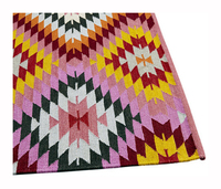 Tapis et ensembles de tapis sur mesure en laine et soie, design tibétain, 10 mm d'épaisseur, noués à la main, modernes, antidérapants, lavables, à poils moyens