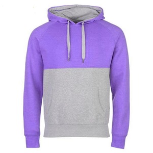 Sudadera con Capucha Personalizada para Hombre, Color Morado y Gris, Diseño de Bloques de Color, Dos Tonos, Estilo Raglán, Felpa, Oversize, Streetwear, Algodón - Product Image 1