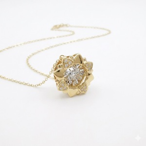 Joyería Fina, Collar de Diamantes con Diseño de Baile en Oro Puro de 14K/18K, Collares con Colgante de Diamantes de Laboratorio, para Compromiso y Fiestas, para Chicas - Product Image 3