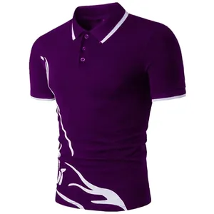 เสื้อเชิ้ตผู้ชายผ้าฝ้าย 100% สำหรับเล่นกอล์ฟ พิมพ์ลายโลโก้ดิจิทัลตามสั่ง ชุดทำงานทางการ แห้งเร็ว ระบายอากาศได้ดี แขนสั้น - Product Image 3