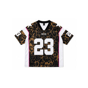 Camiseta de Fútbol Americano de Malla Oversize con Estampado de Leopardo al por Mayor, Nombre y Número Personalizados, Impresión por Sublimación, Fabricante de Uniformes de Equipo - Product Image 2