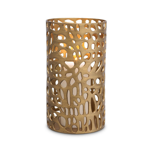 Modern Style Gold Hollow Metal <b>Candle</b> Holders <b>Set</b> Of 2 Geometric Cutout Design Centerpiece For Home Decor Weddings & Events - Product Image 3
