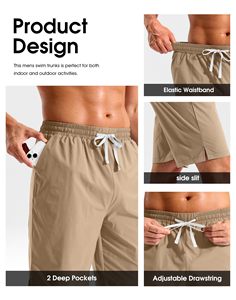 Hot Selling Summer Board Shorts <b>Mens</b> Quick Dry Swimwear Beach <b>Trunks</b> Lightweight Breathable Elastic Waist Shorts with Custom - Product Image 5