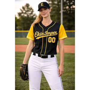 Uniformes de Béisbol Personalizados, Ropa Deportiva Transpirable de Malla de Secado Rápido, Estampado por Transferencia de Calor, Franjas, Logotipo Cosido Personalizado para Hombre - Product Image 5