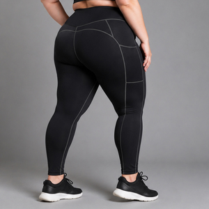 Leggings Deportivos de Tallas Grandes con Logotipo Personalizado, Pantalones de Yoga para Gimnasio, Transpirables, de Secado Rápido, Elásticos, de Cintura Alta y Compresión - Product Image 2