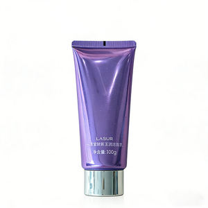 Tube en plastique PE violet personnalisé de 100 ml avec bouchon à vis pour crème pour les yeux et autres cosmétiques, impression UV/sérigraphie - Product Image 1