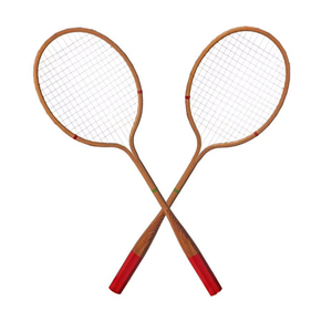 Raquette de badminton en bois unisexe, personnalisable, toutes tailles et couleurs, avec poignée souple antidérapante, filet rigide et logo personnalisé - Product Image 1