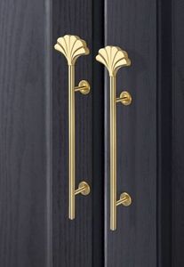 Tiradores de latón tradicionales para gabinetes con diseño de concha, forma rectangular, fácil instalación para herrajes de cajones de cocina - Product Image 2