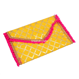 High Quality Indian Traditional Beautiful <b>Gota</b> Patti Work Envelope Shape Clutches Indian Handcrafted Purses for Women's - Product Image 5