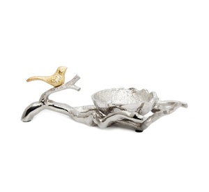 Nuevo cuenco de servicio de Metal ecológico de la mejor calidad, diseño de lujo con acabado plateado para uso en fiestas, hogar, Hotel, restaurante - Product Image 1