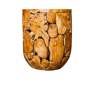 Mesa de Centro Cilíndrica Hecha a Mano de Raíz de Teca Rústica ARTERRA, Patrón de Veta de Madera Único, Durabilidad Robusta, Muebles Atemporales para el Hogar - Product Image 2