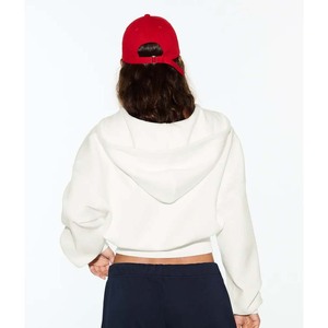 Custom Embroidery Logo Boxy Crop Top High Quality Cotton Hooded Tracksuit Loungewear Women's Basic <b>Cropped</b> <b>Zip</b> <b>up</b> Hoodie - Product Image 6