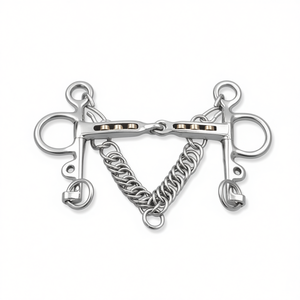 TM STARTECH Mors Pelham en acier inoxydable avec embouts en cuivre pour l'équitation, mors d'entraînement à double rênes, chaîne de rênes, taille 13.5 - Product Image 2