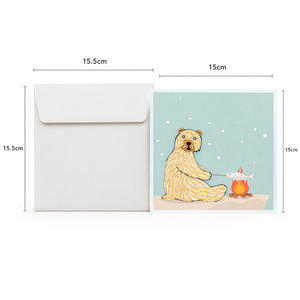 Carte de vœux d'hiver personnalisée en quilling, motif ours polaire en camping, collection faune faite à la main, fournisseur OEM/ODM en gros - Product Image 2