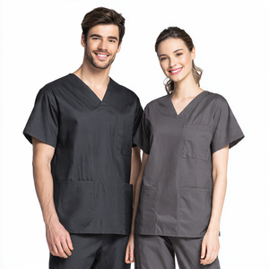 Wholesale Unisex Medical <b>Scrub</b> Tops Custom Made Comfortable <b>Scrub</b> Tops - Product Image 4