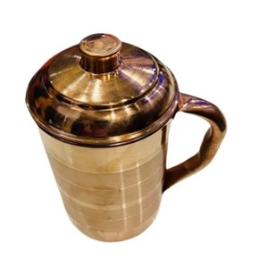 Carafe à boisson décorative en cuivre au design moderne avec poignée en laiton, pichet à eau en cuivre très vendu, carafe métallique pour la maison - Product Image 4