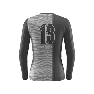 Maillot de volley tendance avec un design numérique moderne sur les manches et le col, parfait pour les matchs de la saison estivale et les ligues jeunes. - Product Image 2