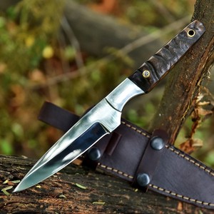 Handmade Carbon Steel High Polish Fixed Blade Hunting Camping <b>Knife</b> with Ram Horn <b>Handle</b> OEM ODM Available Factory Direct <b>Knives</b> - Product Image 1