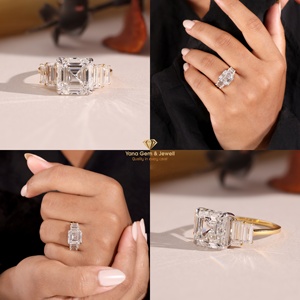 แหวนแต่งงานหรูหราทรง Asscher น้ำหนัก 1.70 กะรัต เพชร CVD คุณภาพสูงสี F ความสะอาด VVS2 ได้รับการรับรองจาก IGI ตัวเรือนทองคำแท้ 14K - Product Image 5