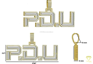 <b>Custom</b> " PDU " <b>Name</b> Chain Bling Pendant Gold Finish Hip Hop <b>Necklace</b> Trendy Jewelry Gift - Product Image 6