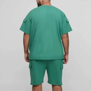 Conjunto de Camiseta y Pantalones Cortos Deportivos de Verano Personalizados con Logotipo Estampado, Lavado Ácido, Talla Grande, Ligeros, Transpirables, de Poliéster/Nailon - Product Image 5