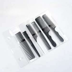 Juego de 6 Peines de Alta Calidad para Cortar el Cabello, Antiestáticos, Negros, para Barbería, Peine Plano para Salón, Corte y Estilizado - Product Image 4