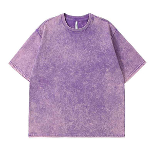 Wholesale Men Washed Solid Streetwear Hip Hop Stone 100% Cotton Eco-Friendly Breathable Regular Fit <b>Vintage</b> <b>T</b>-<b>Shirt</b> - Product Image 2