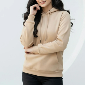 Buy Custom Oversized <b>Drop</b> Shoulder Hoodie Women Soft Fleece Pullover Warm Casual Loose Fit Streetwear Hooded Sweatshirt - Product Image 5