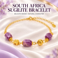 Bracelets d'amitié perlés faits à la main avec pierres précieuses de Sugilite, bracelet chaîne en cristal de guérison des chakras pour le yoga et les cadeaux