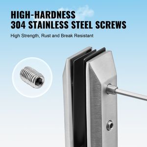 Set di 10 Morsetti per Ringhiere in Vetro Temperato Quadrati, Staffe di Montaggio in Acciaio Inox 304 per Vetri da 0,31" a 0,47" - Product Image 6