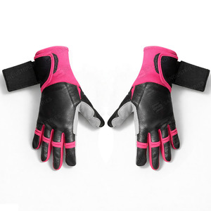 Gants de frappe en cuir rose et noir à fermeture auto-agrippante, unisexe, pour adulte, durables, ambidextres, prix de gros - Product Image 5