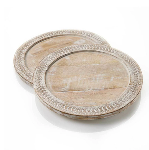 Assiette de présentation en bois personnalisée, la plus vendue, avec logo sur mesure et design de bord en bois - Product Image 1