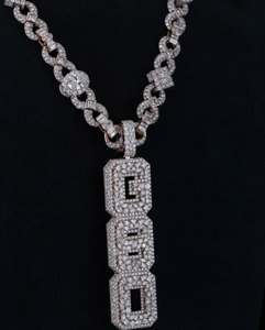 สร้อยคอจี้รูปอินฟินิตี้ประดับมอสซาไนต์ชุบทองคำขาว 925 สำหรับผู้ชายและผู้หญิง เครื่องประดับฮิปฮอป - Product Image 1