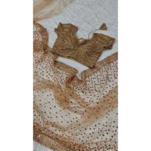 Sari de Noche de Diseñador con Lentejuelas y Bordado Dori para Fiestas - Product Image 2