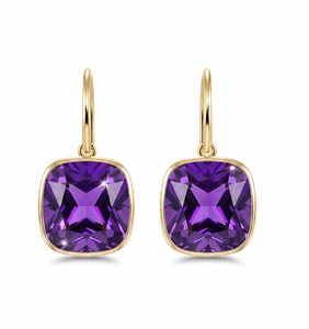 Boucles d'oreilles pendantes à clip en argent 925 de luxe avec strass en cristal taille coussin pour femme, pour usage quotidien, cadeau, sertissage clos - Product Image 6