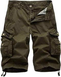 Shorts cargo tricotés pour hommes, taille mi-haute, respirants, écologiques, longueur genou, 6 poches, décontractés, vente en gros - Product Image 2