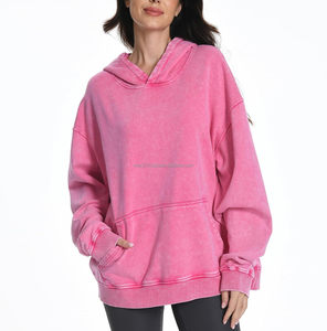 Sweat-shirt à capuche pour femme en molleton 100% coton, rose, avec cordon de serrage, broderie personnalisée et badge imprimé sur le devant, idéal pour l'hiver - Product Image 3
