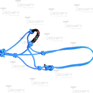 Adjustable Blue Nylon Rope Horse Halter with Beaded Noseband Durable <b>Training</b> <b>Lead</b> Halter Equestrian Tack - Product Image 2