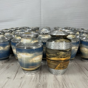 Urna Funeraria de Aluminio de Alta Calidad para Adultos, Grabada con Hermosa Imagen del Cielo y el Océano, Urna Personalizada Impresa para Guardar Cenizas Humanas - Product Image 6