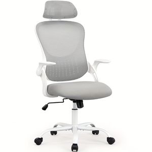 Mesh Ergonomic <b>Office</b> Chair Adjustable Flip-up Arms Headrests Comfortable Lumbar Support for Home <b>Office</b> <b>Computer</b> Desk Chair - Product Image 1