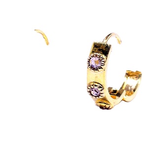 Vêtements de mariage attrayants en or 14 carats classique pas cher élégant fiançailles les femmes portent des boucles d'oreilles Huggies en diamant - Product Image 1
