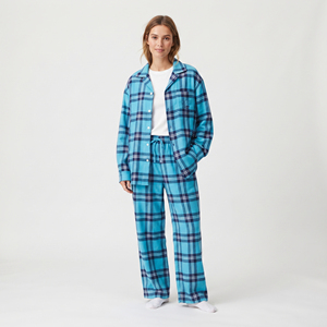 Manufacture Flannel Pajama Set Women High Quality 100% Cotton Plaid Tracksuit Ladies Flannel Shirt <b>Trouser</b> Pajama Women's - Product Image 6