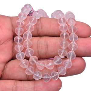 Cuentas de cuarzo rosa AAA+ de 8x8 mm, forma de cebolla, cuentas facetadas de cuarzo rosa natural, perforadas rectas, cuentas elegantes para la fabricación de joyería. - Product Image 3