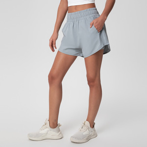 Shorts Deportivos de Cintura Alta para Mujer, 2 en 1, para Gimnasio, Fitness, Running, Yoga, con Pierna Ancha, Spandex, Elásticos en 4 Direcciones - Product Image 2
