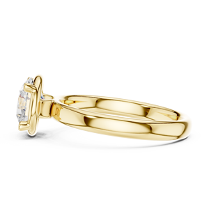 Bague de fiançailles solitaire en or jaune, taille brillant ronde, classique, avec diamant, pour femme, bijoux de mariée - Product Image 2