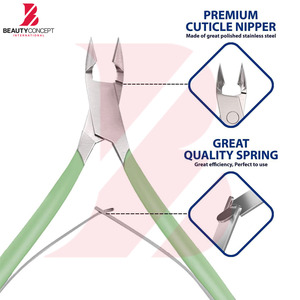 กรรไกรตัดหนังกำพร้าสีเขียวพาสเทล ด้ามจับนุ่ม สแตนเลสสตีล ตัดเล็บได้อย่างแม่นยำ อุปกรณ์ทำเล็บมืออาชีพ - Product Image 4