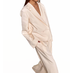 Blazer de sarga extragrande de un solo botón para mujer 2026 OEM, chaqueta de traje informal de moda para oficina, venta al por mayor, ropa de trabajo personalizada para otoño - Product Image 6