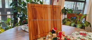Tabla de cortar de madera de acacia grande, tabla de cortar de madera sostenible pulida hecha a mano de la mejor calidad para uso en la cocina - Product Image 4