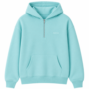 Sweat-shirt à capuche surdimensionné respirant avec logo personnalisé pour homme, en molleton épais de coton, fermeture éclair quart de tour, OEM - Product Image 3